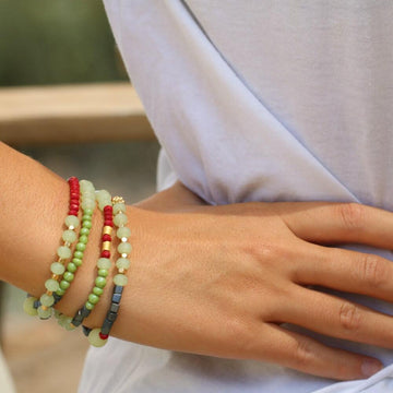 Gemstone wrap bracelet, Boho beaded bracelet with jade and hematite, Handmade jewelry, Bohemian jewelry for women, Gift for her